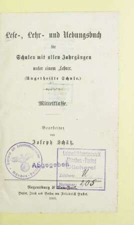 2 = Mittelklasse: [2 = Mittelklasse] : (ungetheilte Schule)