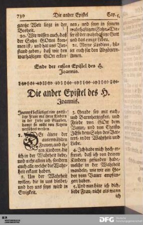 Die ander Epistel des H. Joannis.