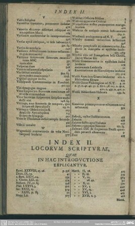 Index II. Locorum scripturae, quae in hac introductione explicantur