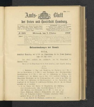 No.248, Mittwoch, den 8. Oktober 1919
