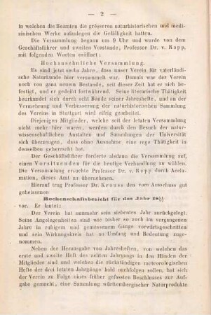 Rechenschaftsbericht von Prof. Dr. Krauss