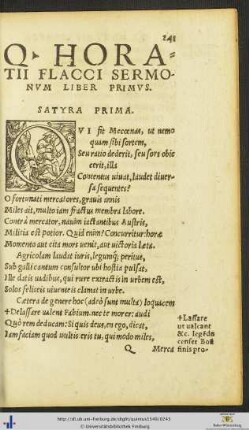 QUINTI HORATII FLACCI SERMONUM LIBER PRIMUS