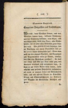 Neuntes Kapitel. Etwas von Freygeistern und Teufelsbraten.