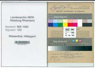 Entnazifizierung Hildegard Wiesenthal , geb. 12.10.1893 ()