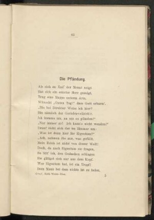 Die Pfändung.