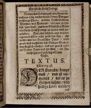 "Textus" und "Außlegung"