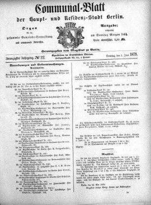 1879,22: No. 22, 1. Juni 1879