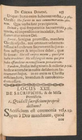 Locus XXII. De Sacrificiis, & de Missa Pontificia