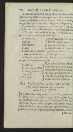 De Ratione Argumentorum inveniendorum in genere iudiciali. Cap. LVIII.