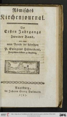 Roemisches Kirchenjournal. Des ersten Jahrgangs zweiter Band