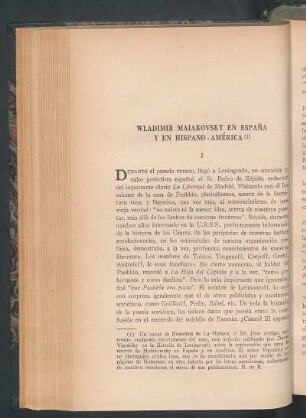 Wladimir Maiakovsky en España y en Hispano-América