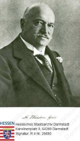 Gail, Wilhelm Dr. phil. h. c. (1854-1925) / Porträt, linksvorblickendes Brustbild mit faks. Unterschrift