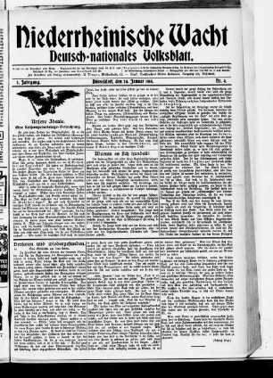 Niederrheinische Wacht : deutsch-nationales Volksblatt