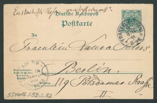 Brief an Laura Peters : 08.12.1891
