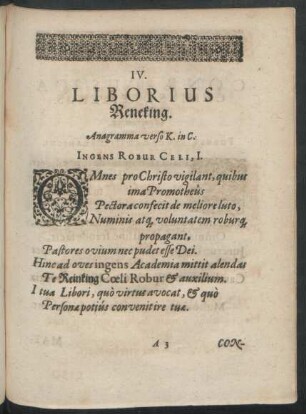 IV. Liborius Reneking.