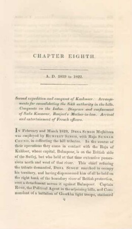 Chapter Eighth. A.D. 1819 to 1822