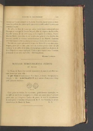 Monnaie mérovingienne inédite du palais