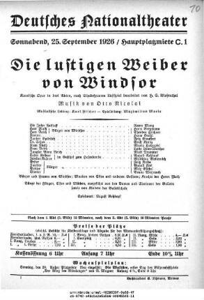 Die lustigen Weiber von Windsor