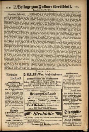 Dritte Ausgabe vom Samstag, den 22. Februar 1896.
