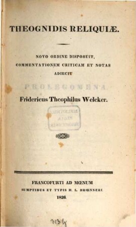 Theognidis Reliquiae
