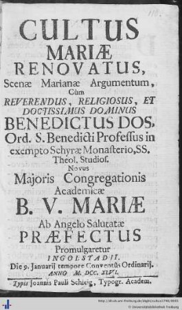 Cultus Mariae Renovatus