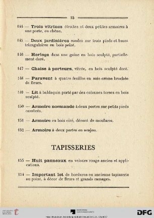 Tapisseries (Nr. 153-154)