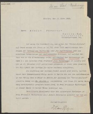 Brief an Adolph Fürstner  : 14.03.1920
