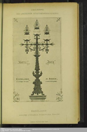Concurrenz des Dresdner Kunstgewerbevereins. Kandelaber
