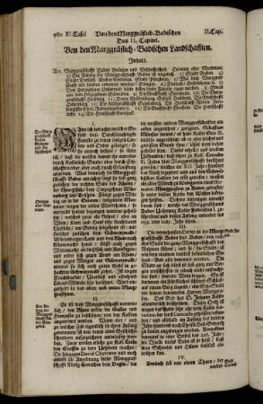 Das II. Capitel. Von den Marggräflich-Badischen Landschafften.