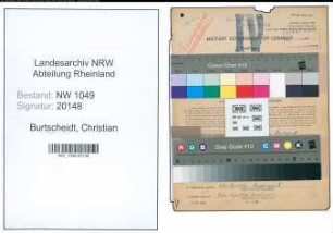Entnazifizierung Christian Burtscheidt , geb. 13.05.1899 (Lokfuehrer)