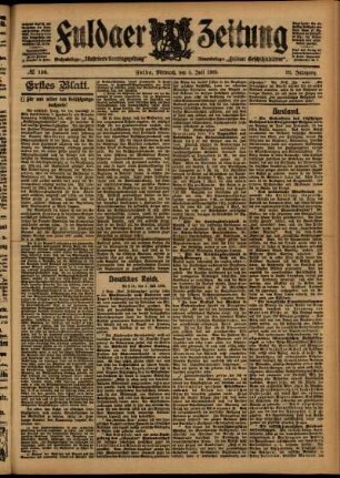 Erste Ausgabe vom Mittwoch, den 05. Juli 1905.