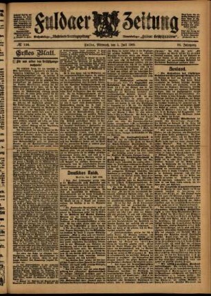 Erste Ausgabe vom Mittwoch, den 05. Juli 1905.