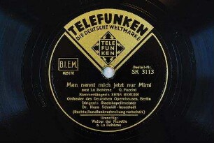 Man nennt mich jetzt nur Mimi : aus: La Bohème / G. Puccini