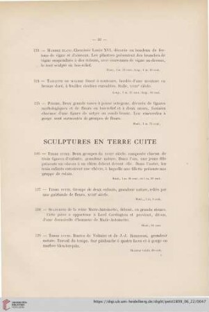 Sculptures en Terre Cuite (Nr. 126 - 135)