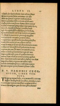 P. V. Maronis Georgicon, Liber Tertius.