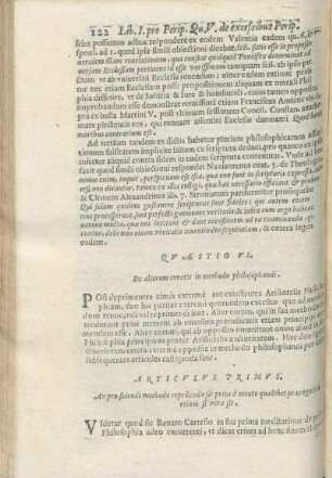 Qvæstio VI. De aliorum erratis in methodo philosophandi.