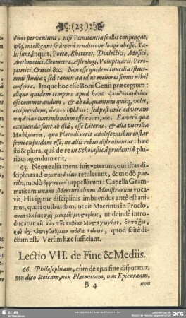 Lectio VII. de Fine & Mediis