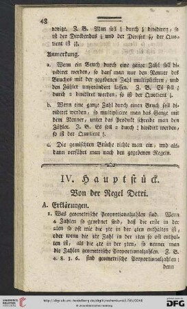 IV. Hauptstueck: Von der Regel Detri