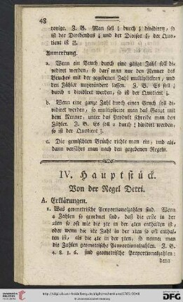 IV. Hauptstueck: Von der Regel Detri