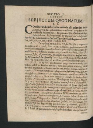 Sectio I. Sistens Subiectum Quodnatum.