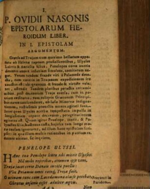 Publ. Ovidii Nasonis Operum Tomi Tres : In gratiam Studiosae Iuventutis, 3. In quo Heroidum Epistolae. Una cum aliis eiusdem operibus inveniuntur : quorum seriem pagina sequens indicabit