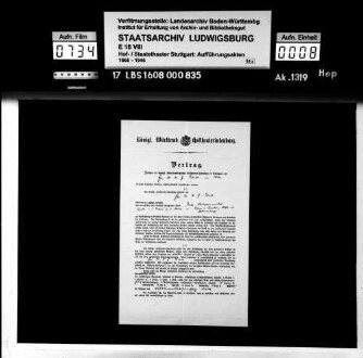 Das Veilchenmädel. Operette von Josef Hellmesberger