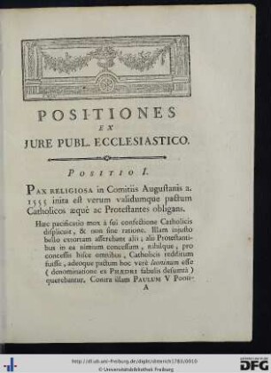 Positiones Ex Jure Publ. Ecclesiastico.