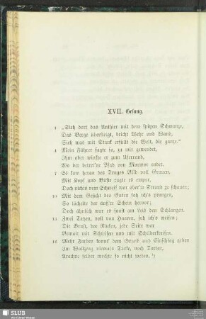 XVII. Gesang