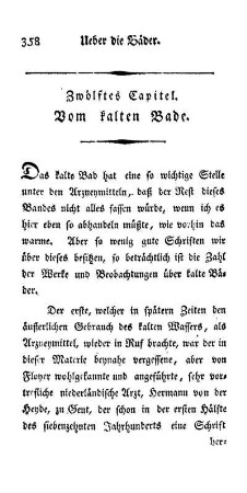Zwölftes Capitel. Vom kalten Bade.