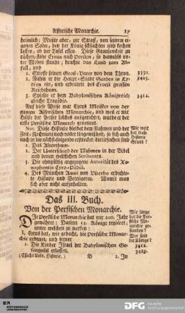 Das III. Buch. Von der Persischen Monarchie.