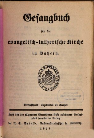Gesangbuch für die evangelisch-lutherische Kirche in Bayern
