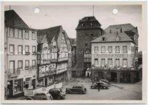 Linz am Rhein, Rheintor, alte Fachwerkhäuser am Burgplatz