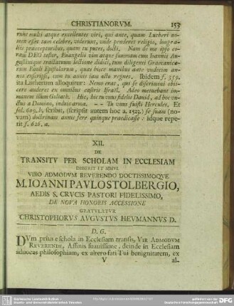 XII. De Transitu Per Scholam In Ecclesiam ...