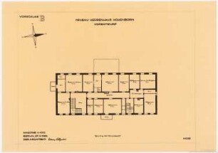 Herrenhaus Hohenborn bei Kassel Umbau: Grundriss OG B 1:100